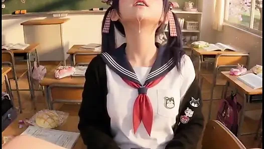 Школьница Cosplay (+18) Аниме, на перемене она чувствует похоть