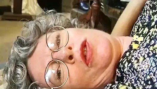 This German Granny Got Her Face Covered with Cum