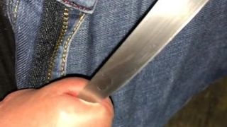 Just4youandme: nóż kuchenny włożony do mojego penisa