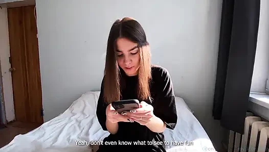 Wie kam ich am ende im porno mit einer handlung? POV-blowjob, ficken und gesichtsbesamung