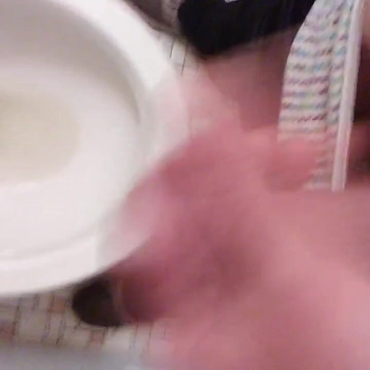 POV Transgirl Cumming at Camera While Pissing on Hand