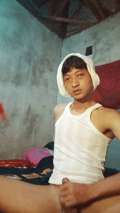 Asian Masturbating Pumps Milky Liquid Out Of Her Penis | Clip 1