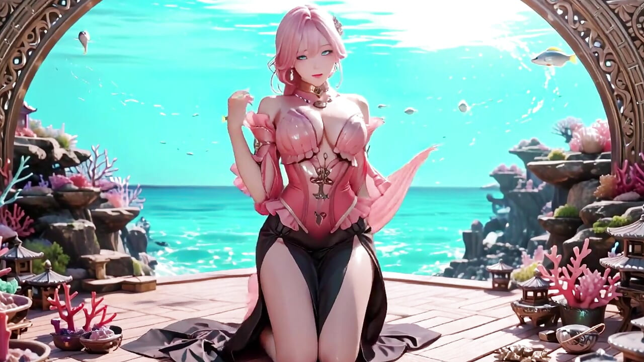 Rainha Sereia Rosa! Olhar Privado no Palácio Subaquático, dos Sonhos do Fundo do Mar ao Orgasmo na Praia.