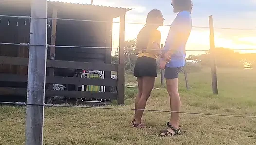 A camper asks a peasant woman for firewood and ends up giving her rough sex with creampie