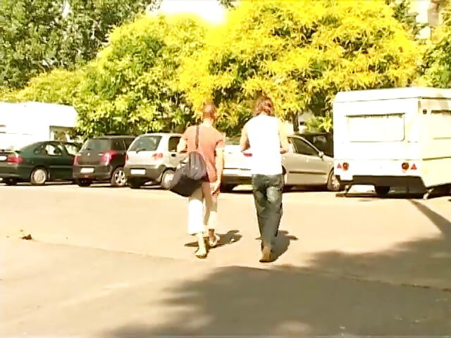 Hunk outside blows guys dong then fucks it hard