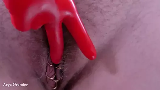 Natural Hairy Blonde Pussy with Piercing Close Up