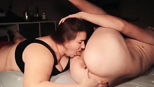 The Stepmother Caught Her Stepson, Licked His Ass and Made Him Cum in His Mouth.