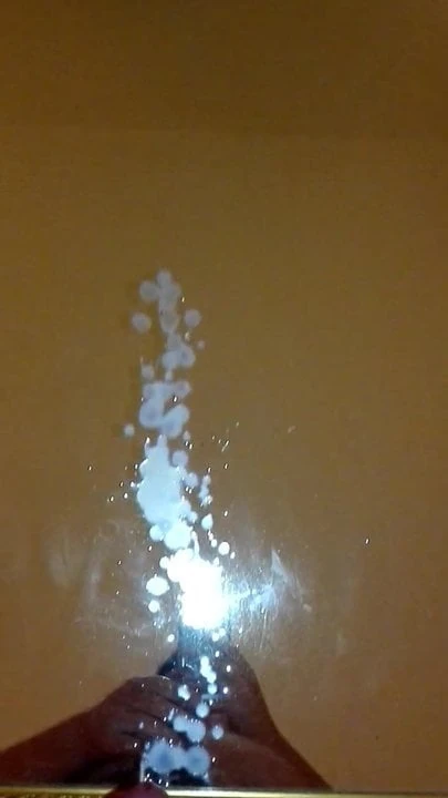 Massive cumshot on mirror