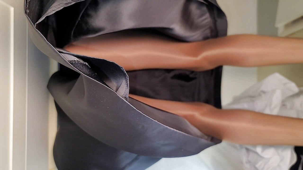Long satin lined formal skirt