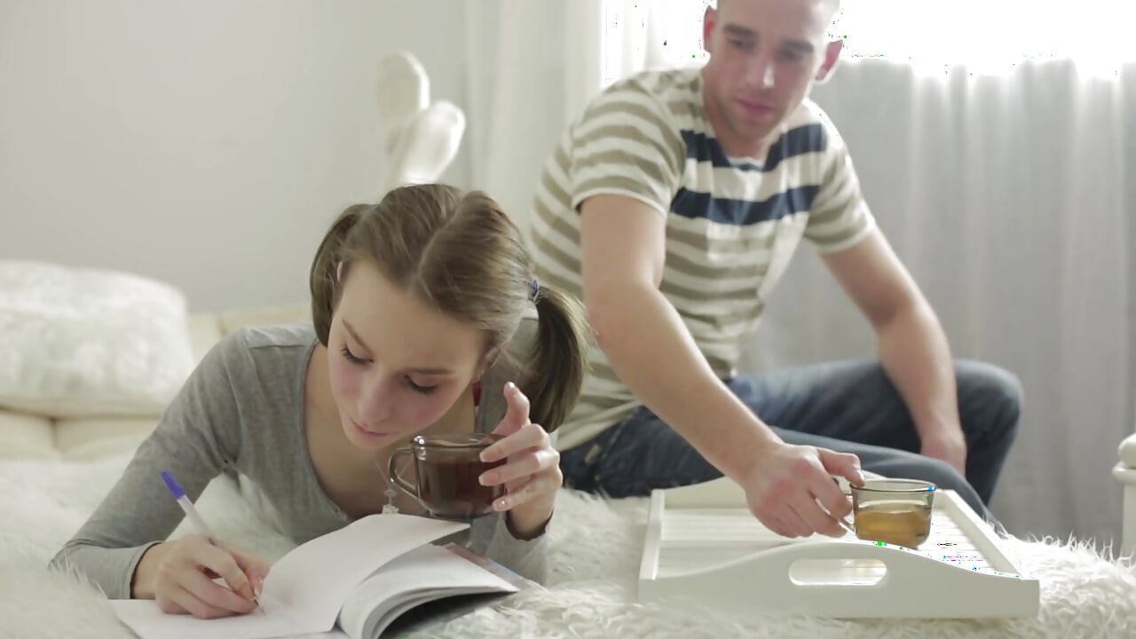 Tutor Takes the Chance to Fuck the 18 Year Old Student Hard