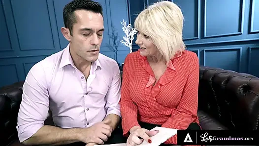 LUSTY GRANDMAS - Busty Teacher Milf Amy Fucks Student