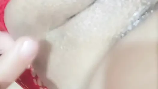 The stepsister's virgin pussy, I tease her with my huge cock and my tip