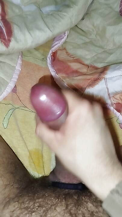Wanking my Big Dick and Cumming before sleep