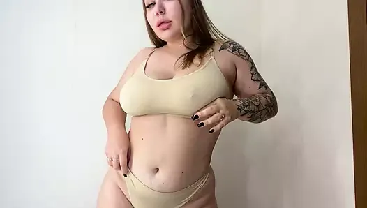 FAT GIRL ASKS to strip me naked and worship her body