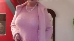 Charlene ny rosa mohairklänning