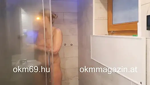 Vicky Wilfing masturbates in the shower.