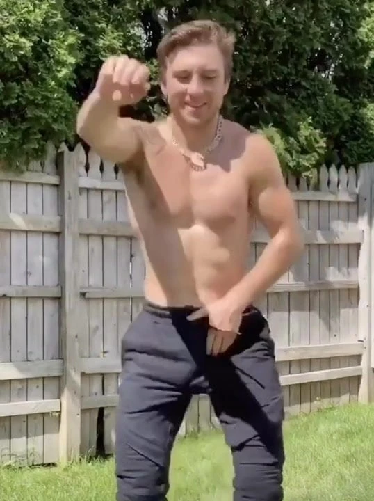 Sexy boy huge bulge in trackies