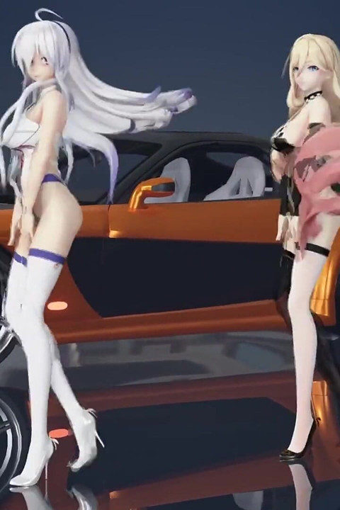 Chocolate Cream Duet Striptease; Black Stockings; White Stockings; Racing Leotards