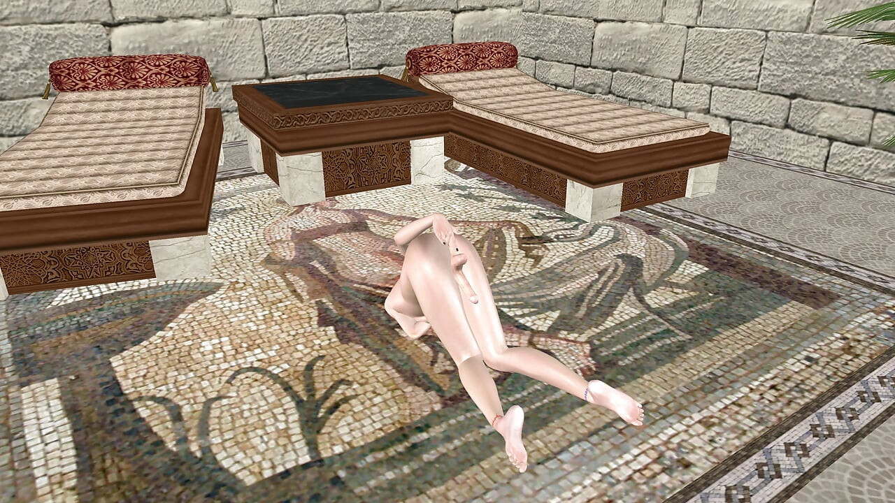 Beautiful Shemale Fingers Ass on Floor 3D Cartoon Hentai