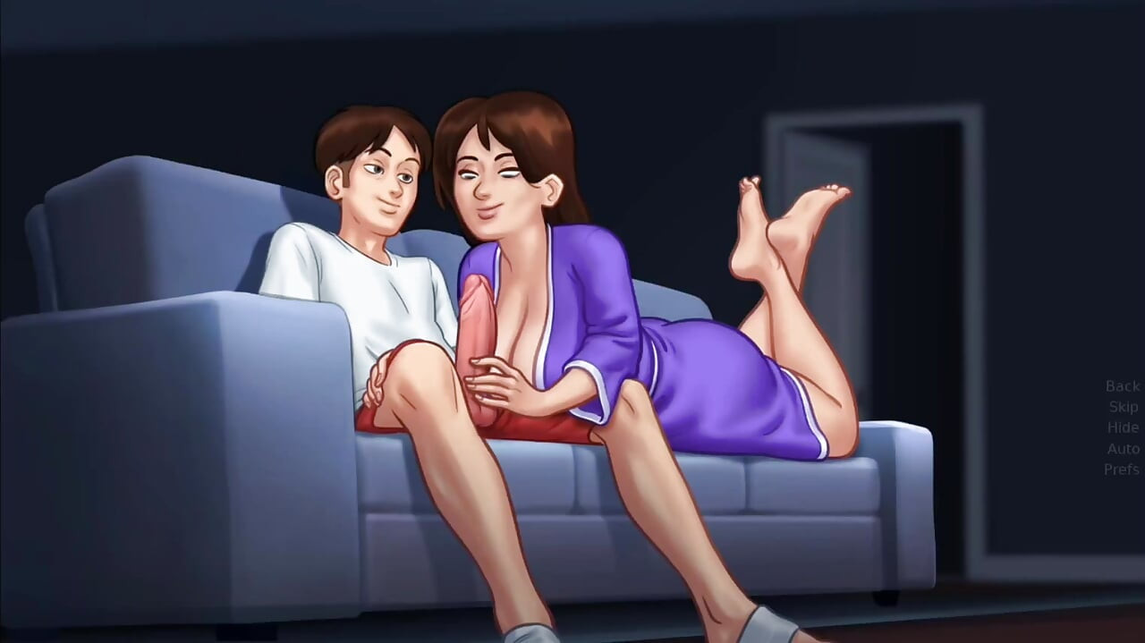 Debbie gives Anon a hot blowjob for the first time - summer time saga gameplay