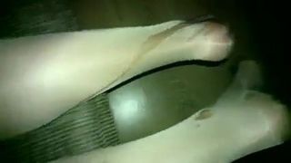 Bukkake nylon leg