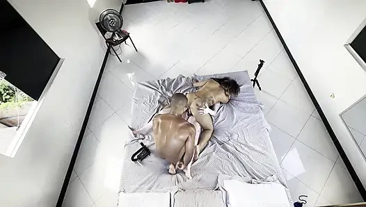 TWO LESBIAN GIRLS SUCK AND FUCK EACH OTHER IN FRONT OF ME I FUCK THEM BOTH