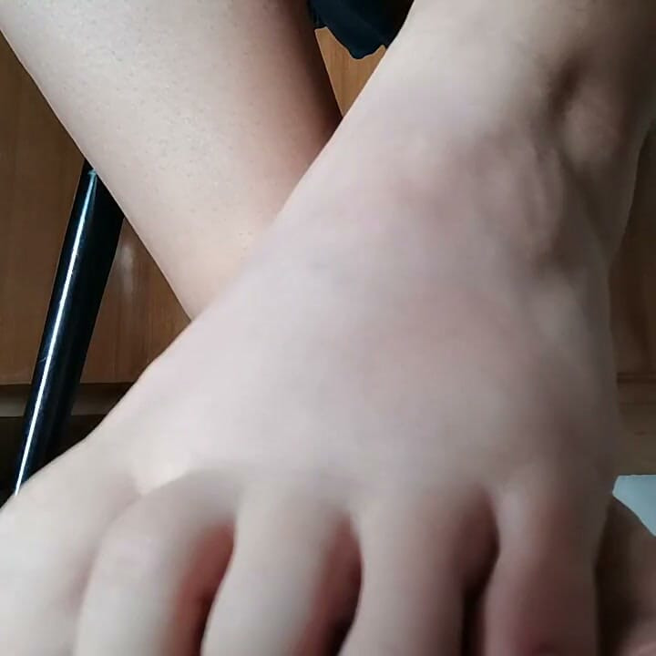 Under the Table POV White Slippers & Dining Feet Cam