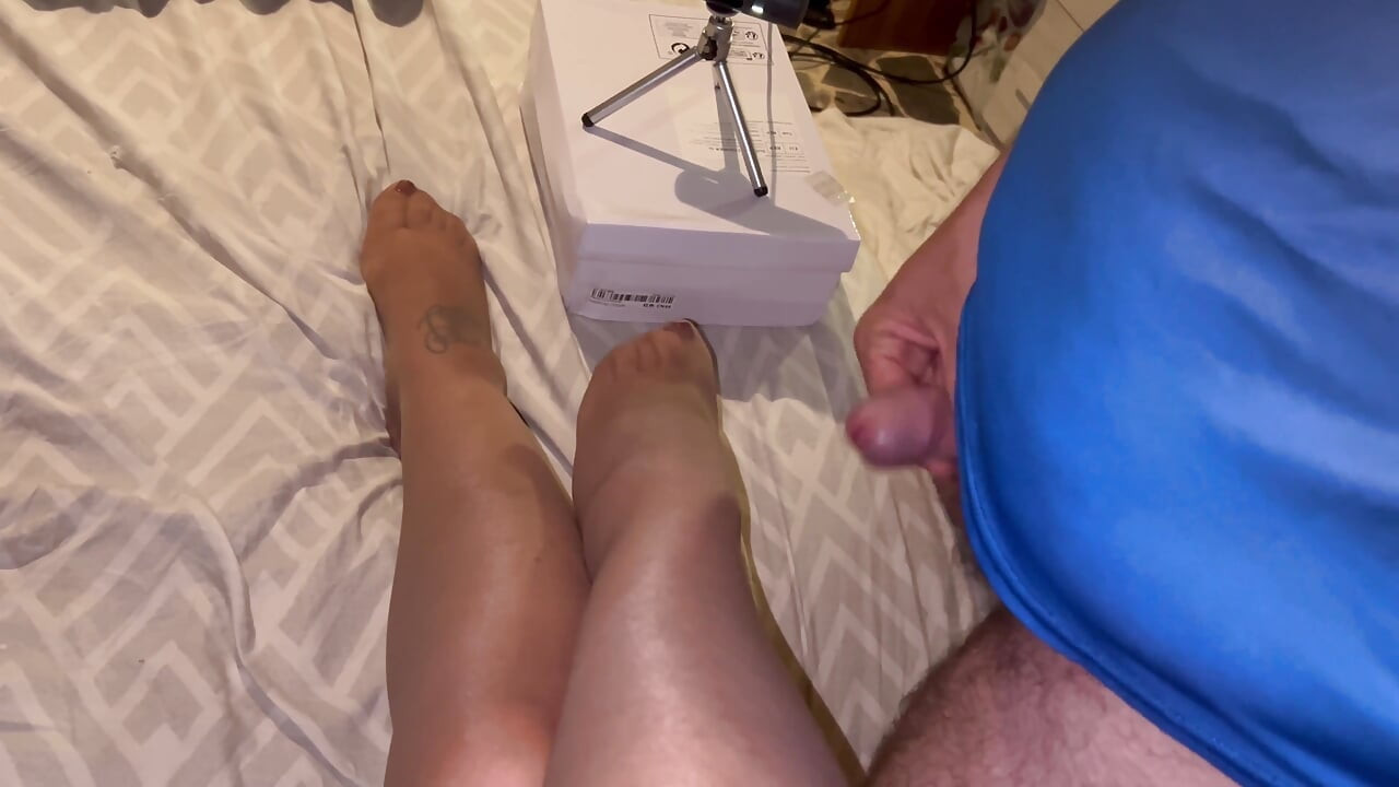 With the Smartphone I Film My Husband Cumming My Veiled Feet