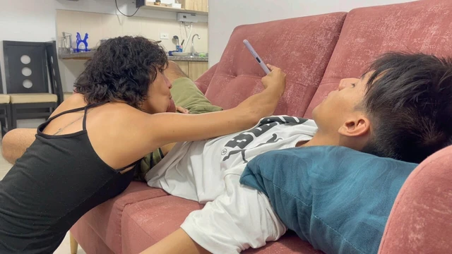 My little stepsister wakes me up with the best blowjob of my life and makes me cum in her pussy.