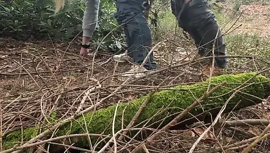 Real amateur Milf wife in the woods.