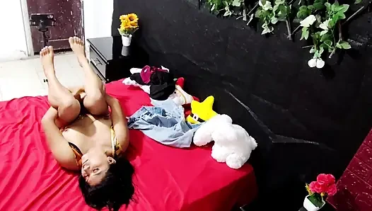 Filming missionary porn. This guy makes my vagina tremble while he fucks me.