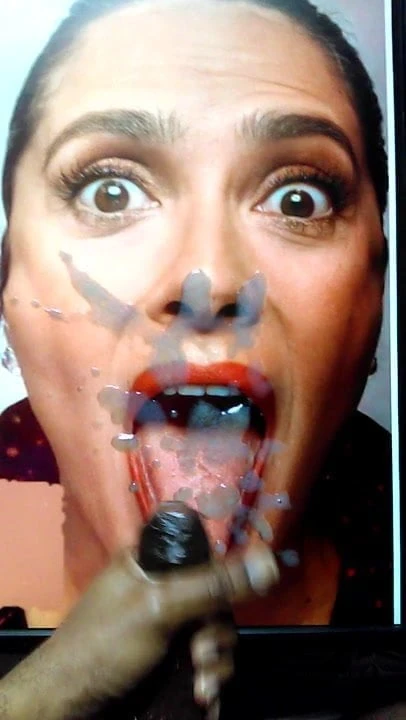 Salma Hayek - Cum Tribute(emptying on her mouth and tongue)