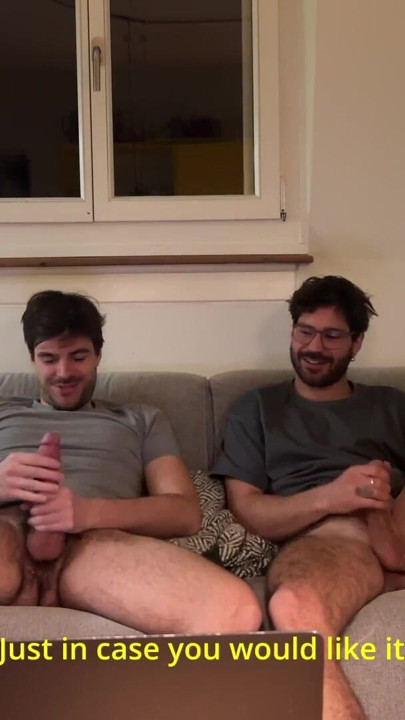 Watching porn with my straight friend until i asked him to grab my cock | Clip 1