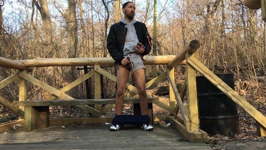 Black Dude Outdoor Cum Shooter