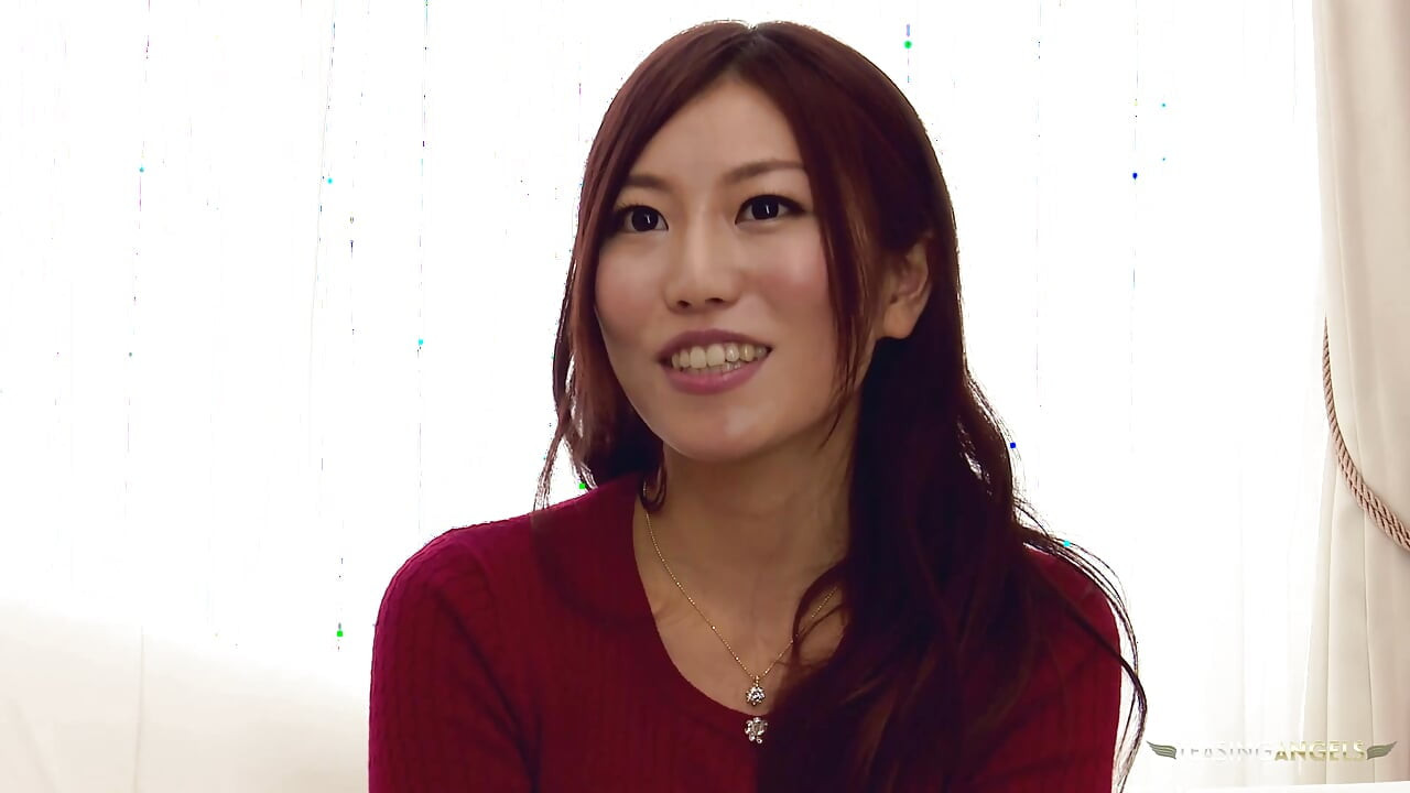 After the interview, the woman of Asian descent eagerly opens her legs in anticipation of a sexual act including the depositing