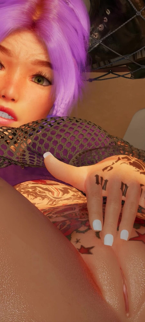 FIngering her wet pussy on camper van