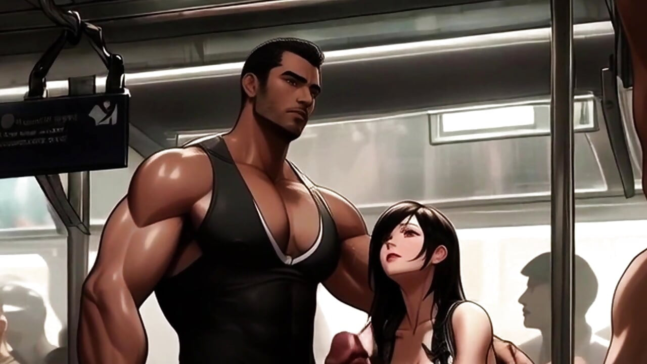 Tifa LOVES finding new dicks to suck on the Midgar train