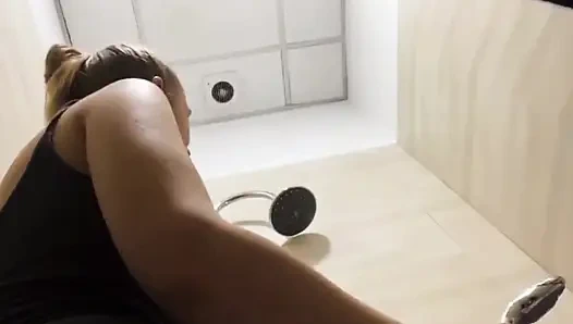 Squirting and Ride the Dick in the Public Bathroom