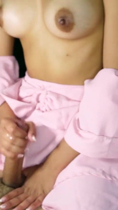 Brunette stepsister with sexy hands massages me to orgasm | Clip 1