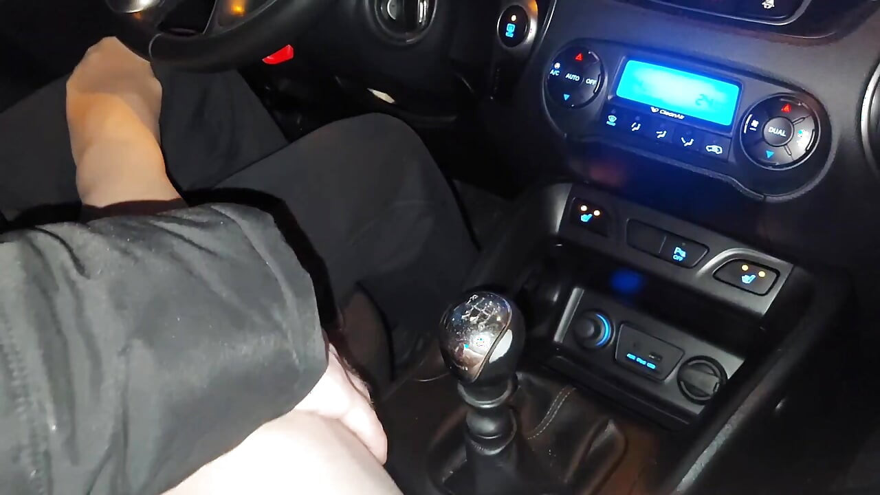 Mature stepmom teases her stepson in the car, in public, with her sexy legs in stockings
