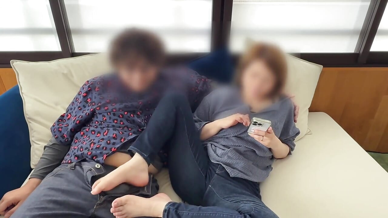 Married Woman Tormented with a Vibrator on the Sofa