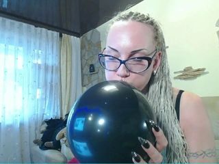 For looners: blow big black balloon