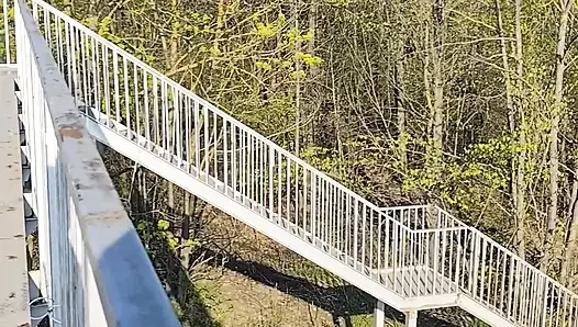 In public a quick blowjob in the forest with oral cum! Delicious!