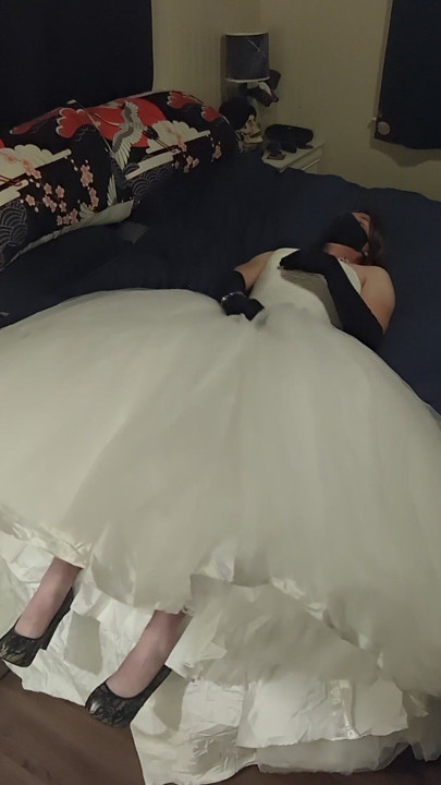 Won't someone cum inside my massive wedding gown with me? | Clip 2