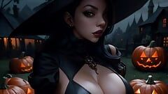 Une sorcière sexy générée par l’intelligence artificielle suce et baise