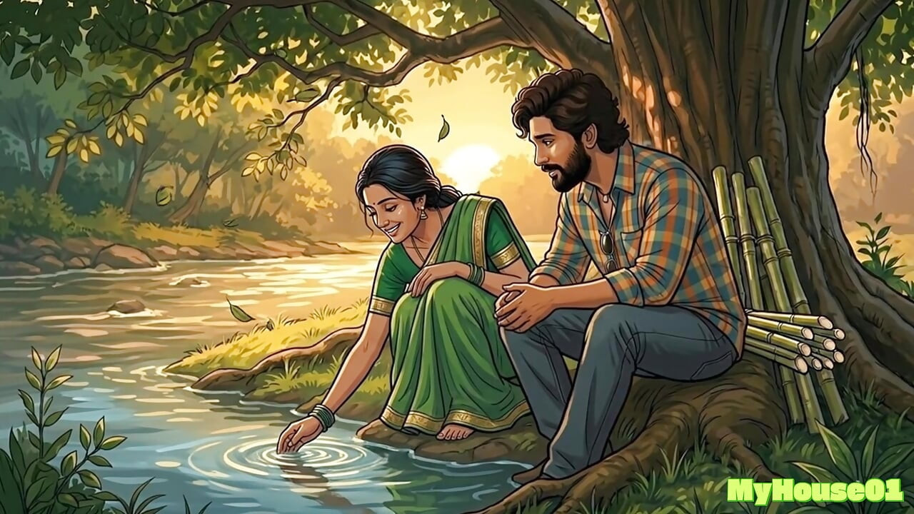 Pushpa Fuck a Modern Women besides on lake