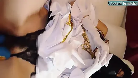 Guardian succubus cosplay misterius menyatukan fantasi liar dan kehadiran visual yang menawan di awal