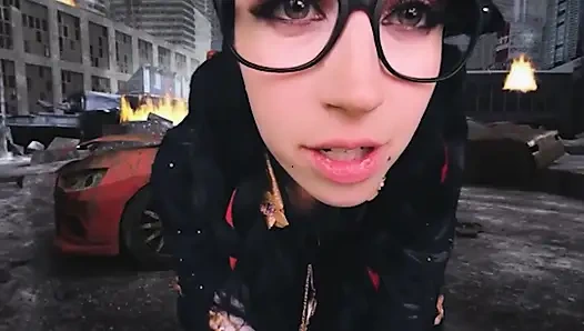 Vrcosplayx Bayonetta olarak Alex Coal ile yaramazlık yapma zamanı
