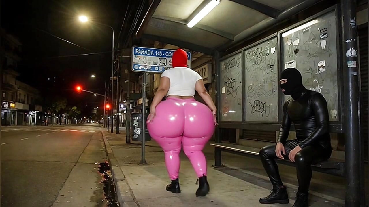 Big Ass Girl in Tight Pink Leggings Gets Stared at in Public