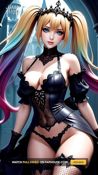 Hentai Gothic Girls with Dyed Hair Showing off Their Big Tits Full Movie